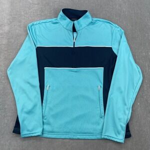 Nike Youth XL Turquoise Navy Blue Dri-FIT Quarter-Zip Pullover Jacket